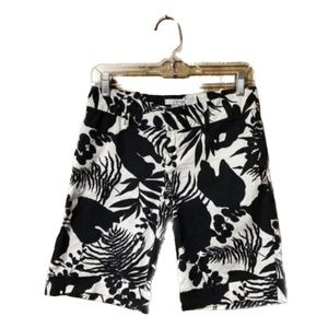 Zara Floral Bermuda Short - Two Tone Black & White Size S